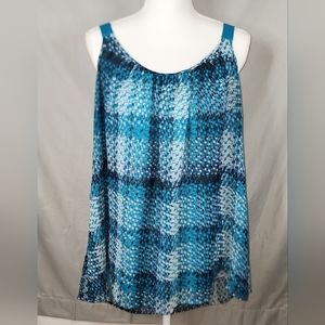 Lane Bryant Blue Plaid Tank Top